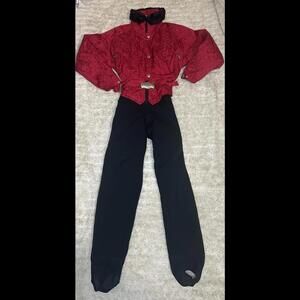Vintage Nordica Altia red/black one-piece snow/ski suit Size 10
